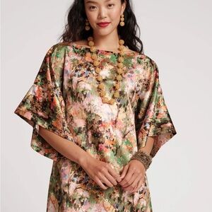 Spinnaker Satin Maxi Dress Monet Print